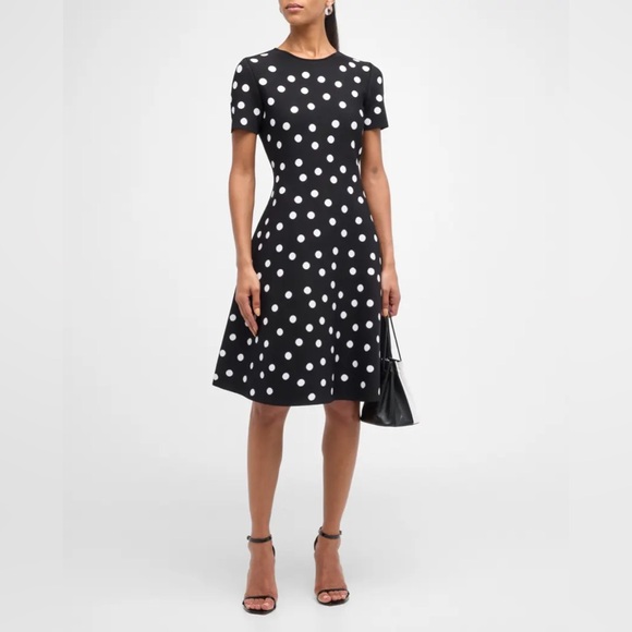 Carolina Herrera Polka Dot Fit-&-Flare Dress - Picture 2 of 16